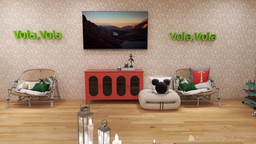 Paris and Disney themed room- For Grace River 3d design renderings