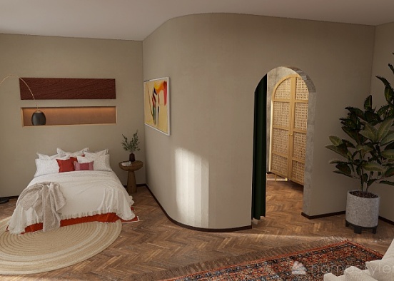 Minimalistic Master Bedroom Design Rendering