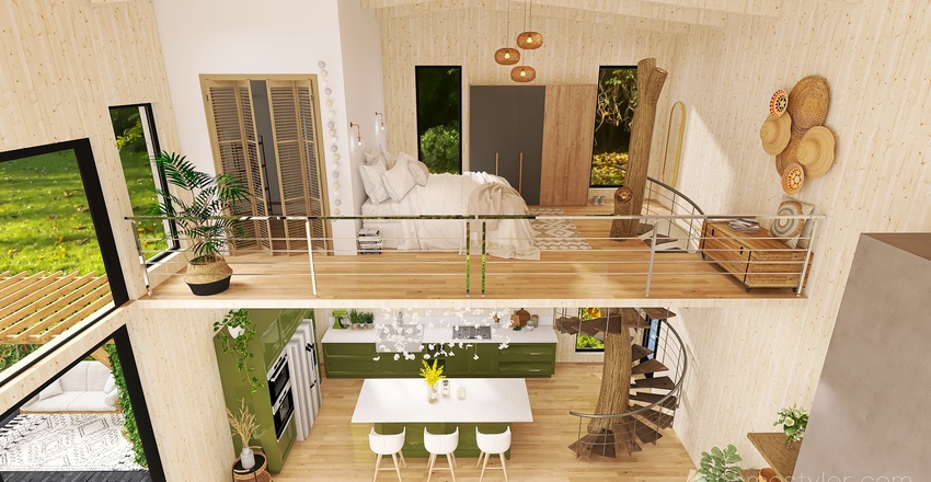 #EcoHomeContest - Maison contemporaine en bois 3d design renderings
