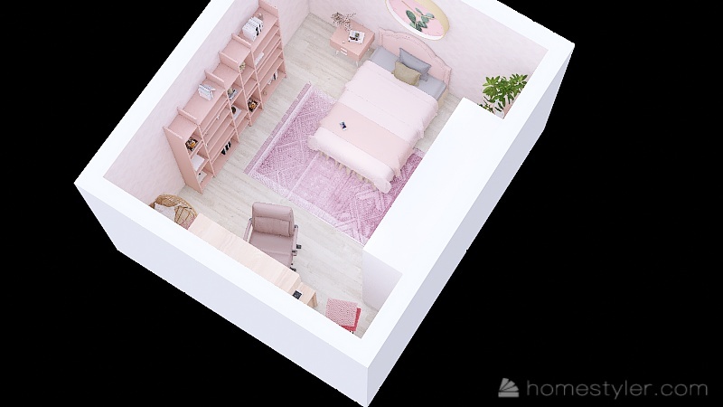 Pink Bedroom 3d design picture 17.57