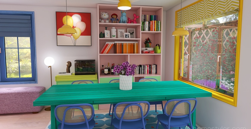 ArtDeco Dining Room 3d design renderings