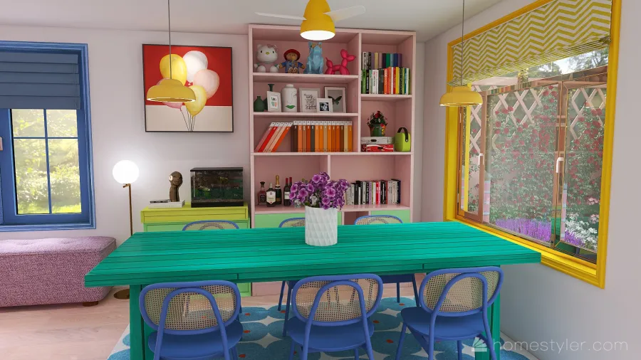 ArtDeco Dining Room 3d design renderings