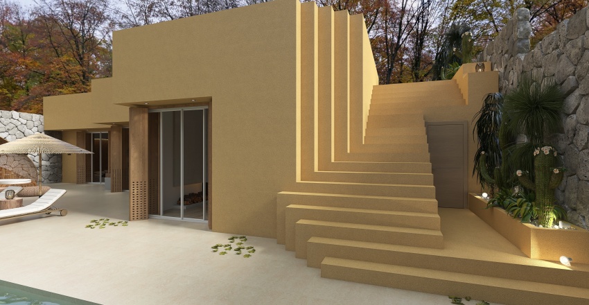Modern La casa albero Yellow 3d design renderings