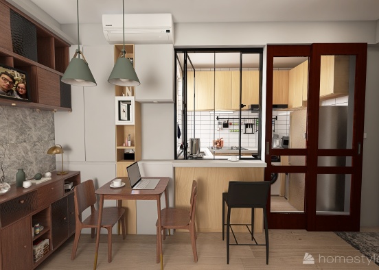 20220328 大興447呎 open kitchen Design Rendering