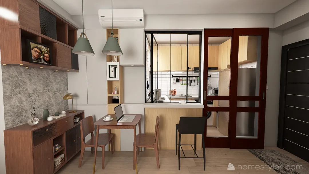 20220328 大興447呎 open kitchen 3d design renderings