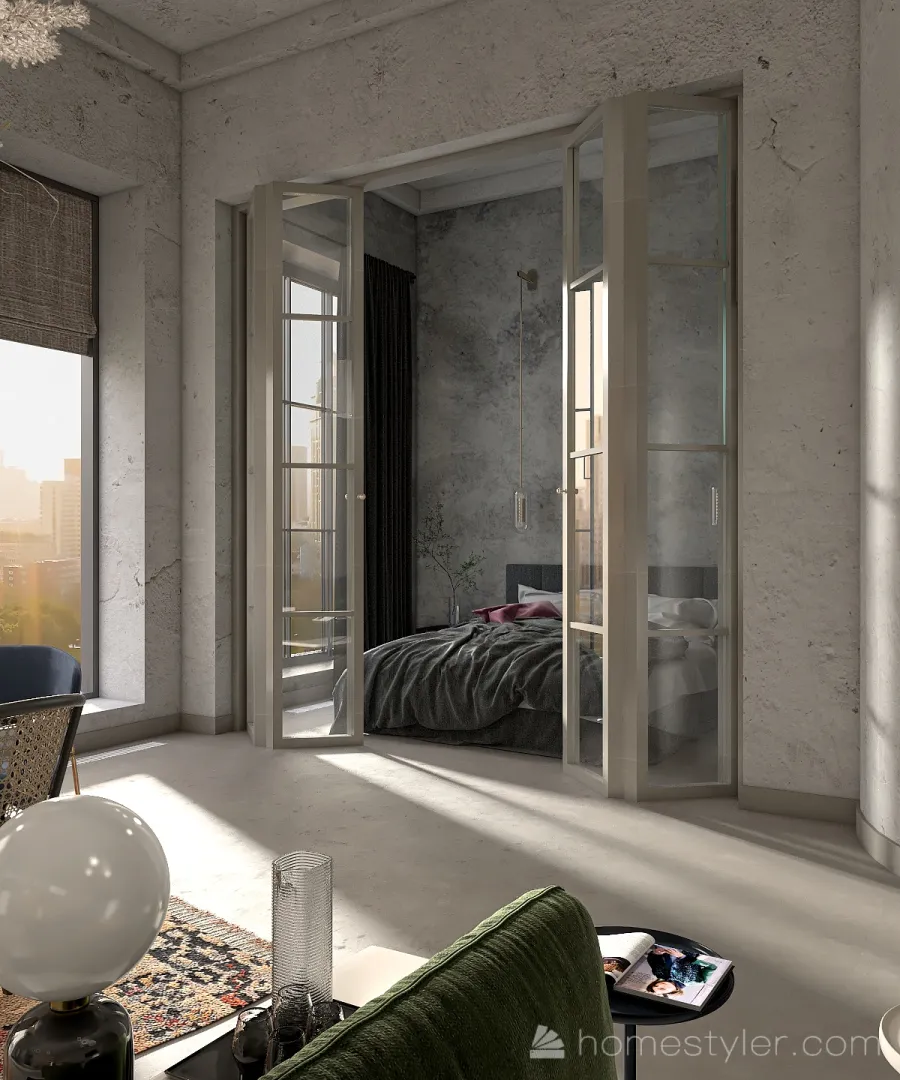 Boho apartment #EcoHomeContest 3d design renderings