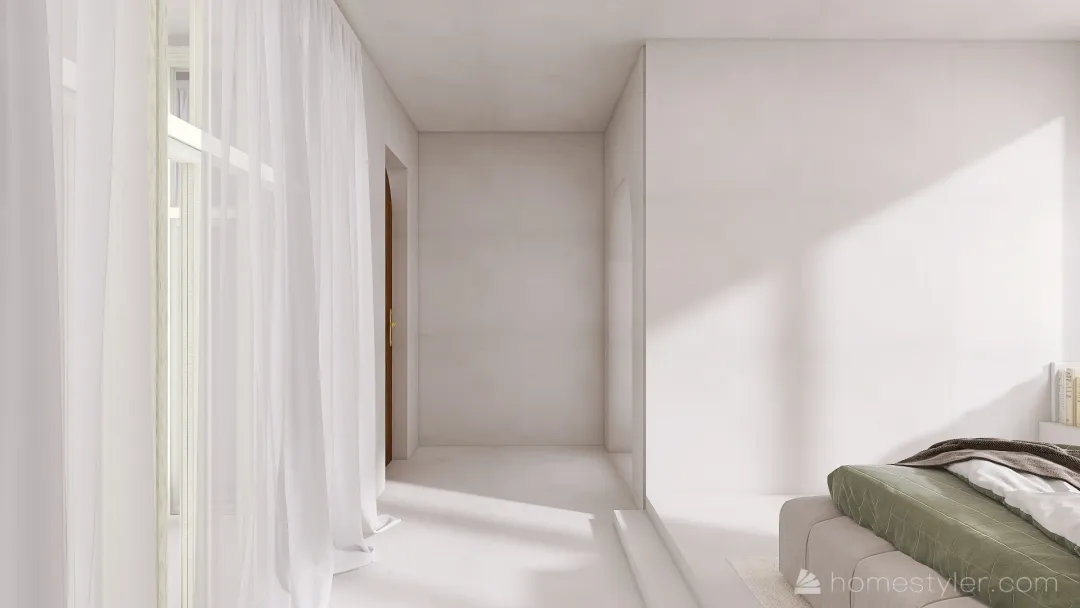 peaceful neutral tone bedroom 3d design renderings