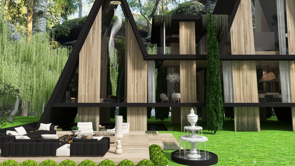 Modern Milad Black House Black 3d design renderings