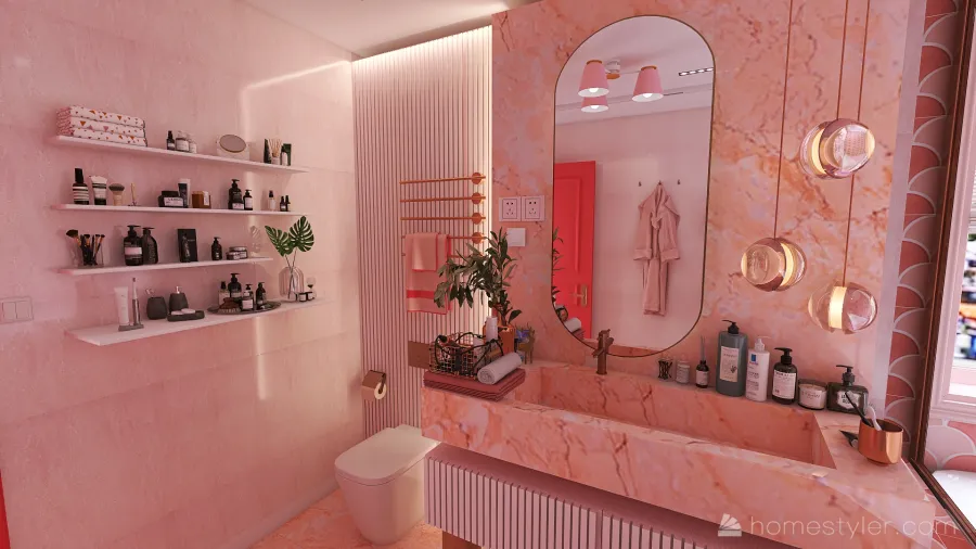 ArtDeco Master Bathroom 3d design renderings