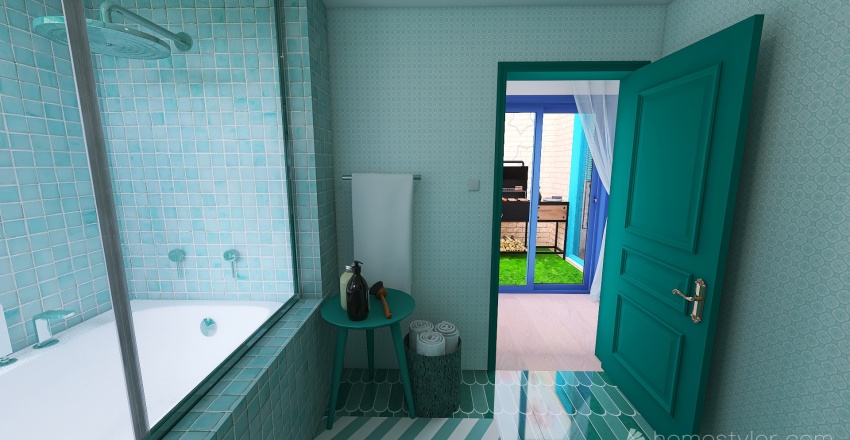 ArtDeco Second Bathroom 3d design renderings