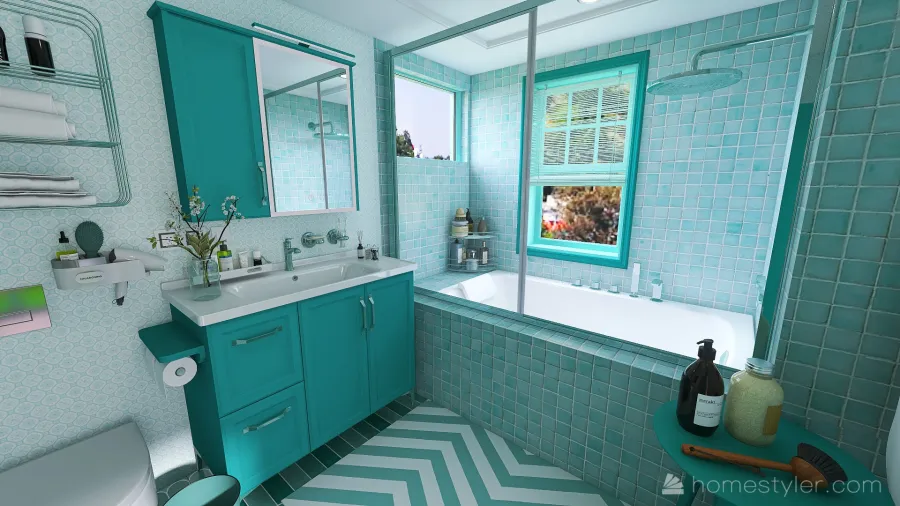 ArtDeco Second Bathroom 3d design renderings