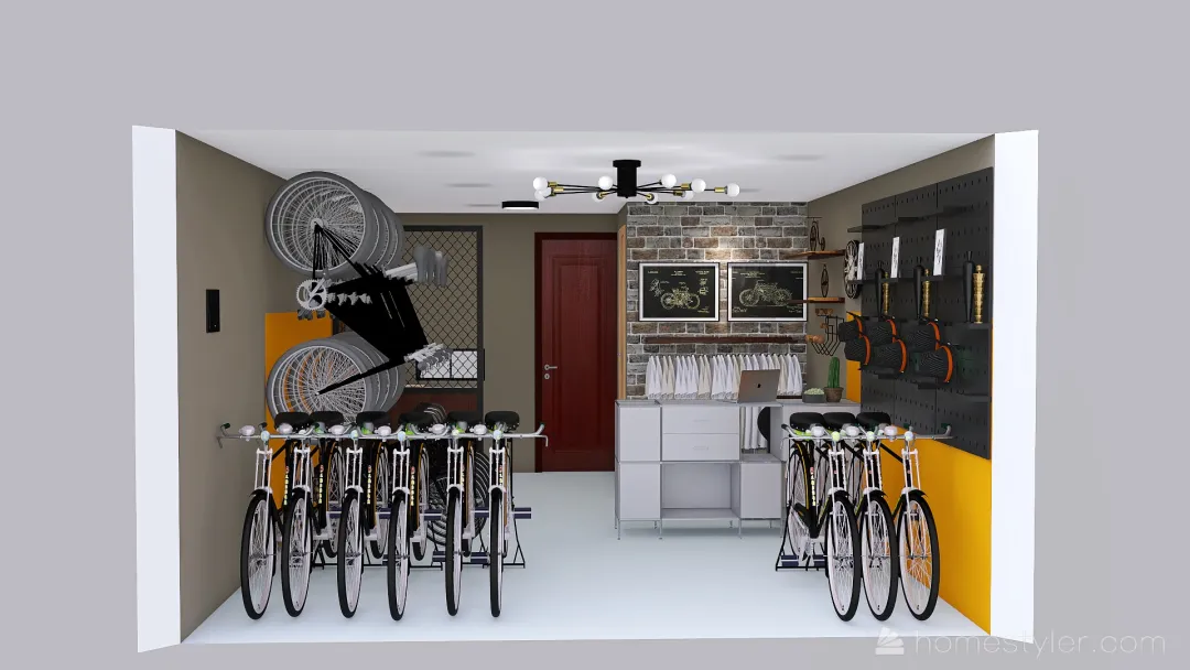 Bike Shop second option 3d design renderings