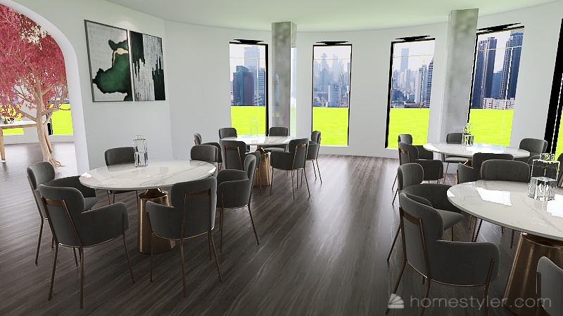 Fancy Urban Restaurant 3d design renderings
