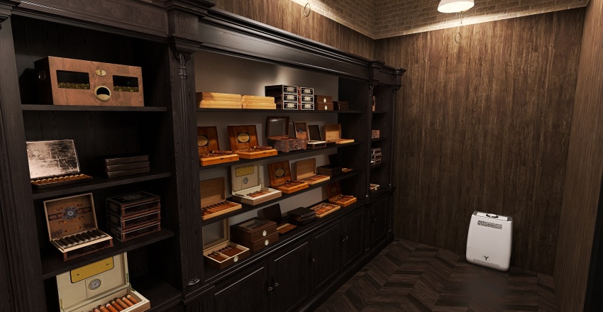 Cigar Lounge & Bar 3d design renderings
