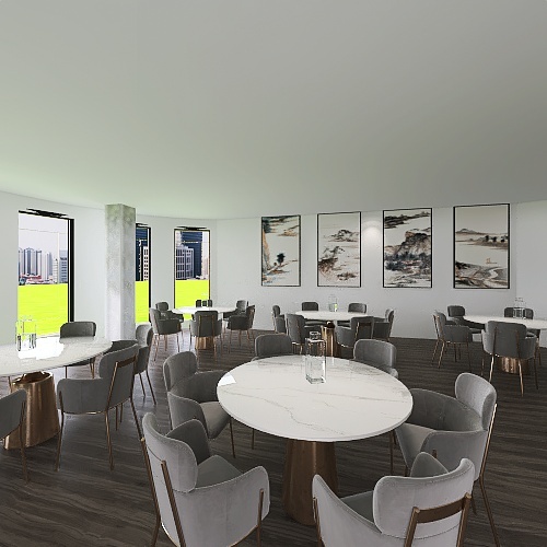 Fancy Urban Restaurant 3d design renderings