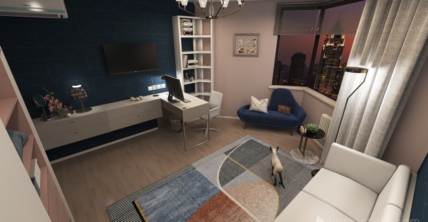 Комната Арины 3d design renderings