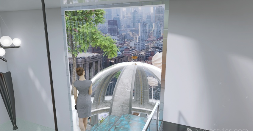 Modern installation transparente 3d design renderings