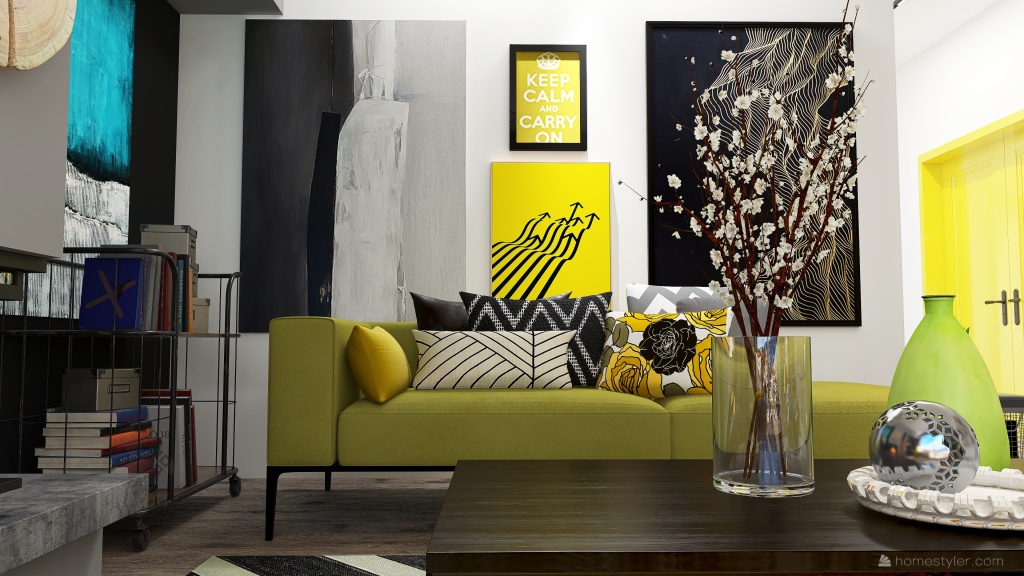 Starter home: The yellow door 3d design renderings