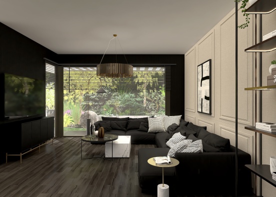 Dark but cozy home Design Rendering
