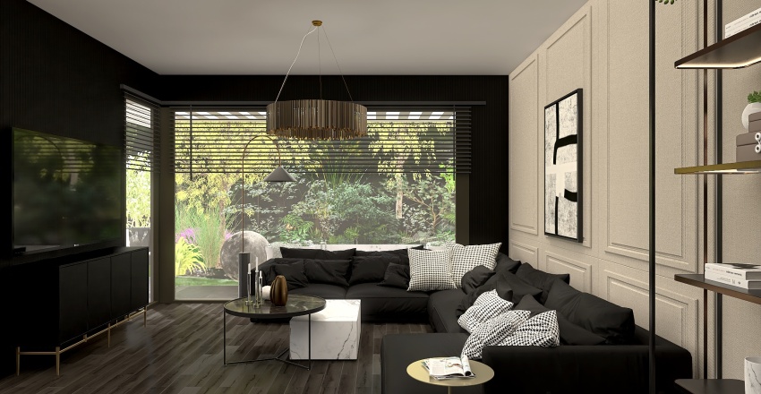 Dark but cozy home 3d design renderings