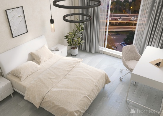 Light Bedroom Design Rendering