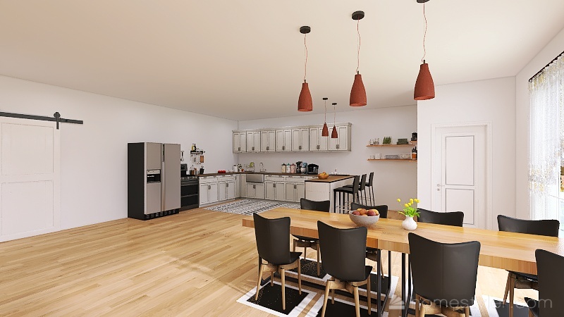 Bohemian Style Family Home 3d design renderings