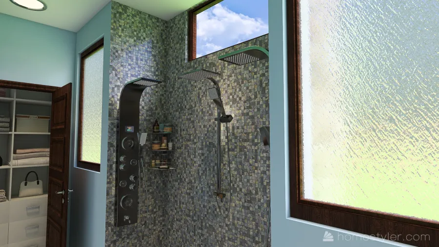 Walk-in Shower 3d design renderings