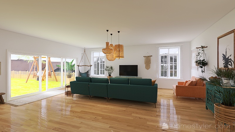 Bohemian Style Family Home 3d design renderings