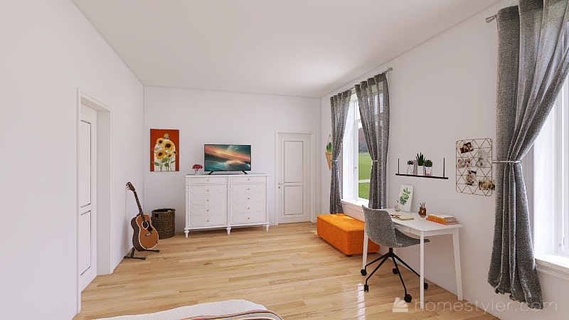 Bohemian Style Family Home 3d design renderings