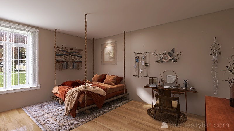 Bohemian Style Family Home 3d design renderings
