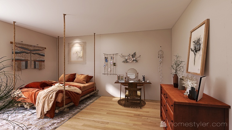 Bohemian Style Family Home 3d design renderings