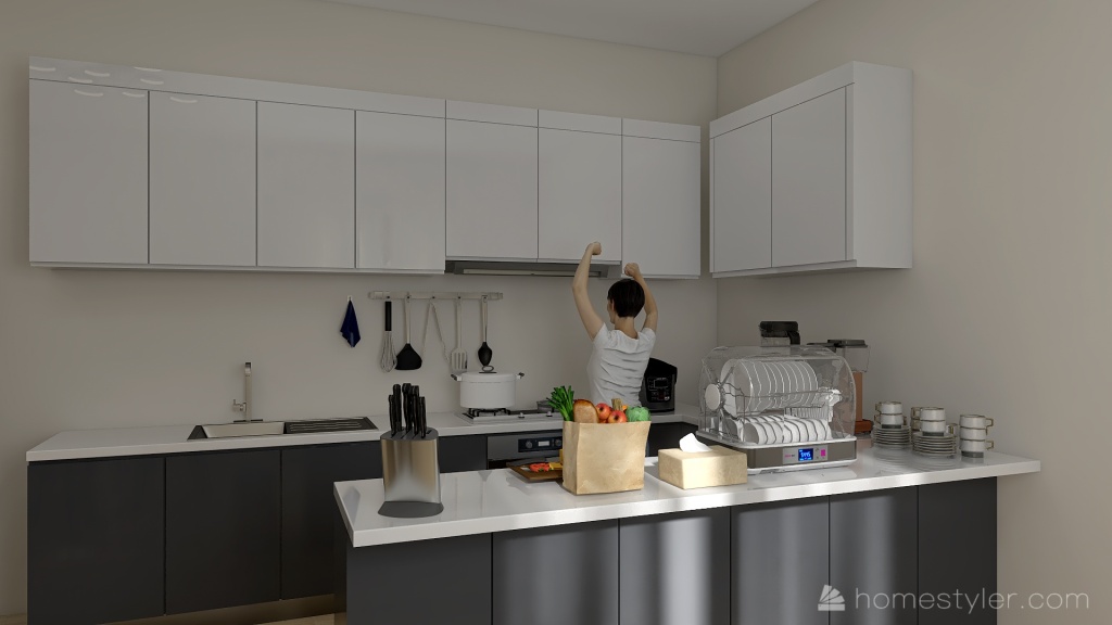 Kitchen & Dining Room 3d design renderings