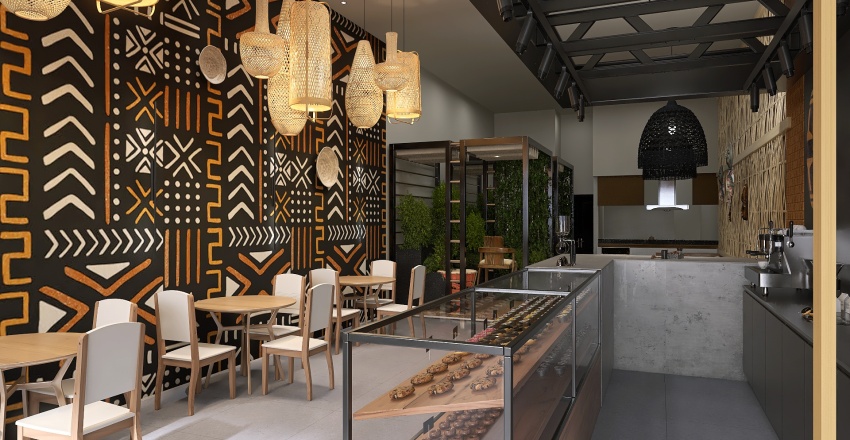 #CAFECONTEST African Express Cafe Houston,TX 3d design renderings