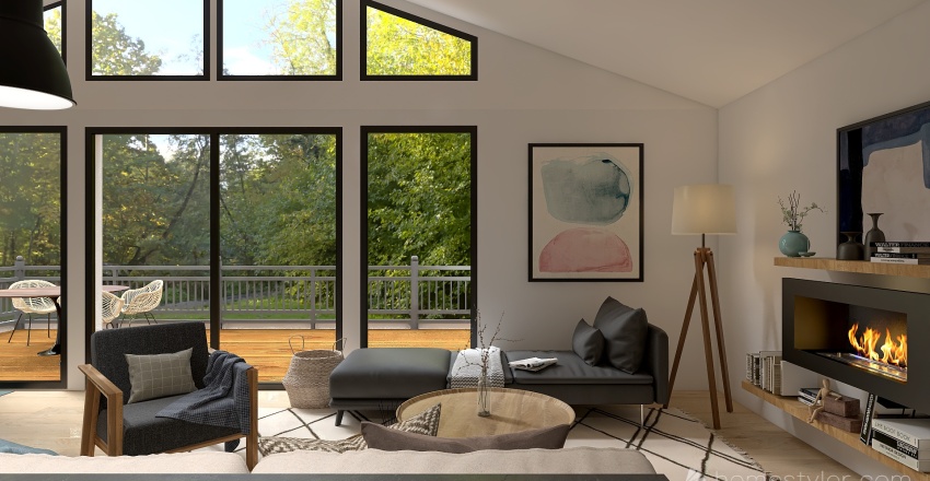 Modernhouse living and dining room 3d design renderings
