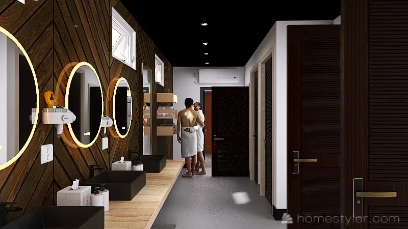 Lumen Bath House Storage Design 3d design renderings