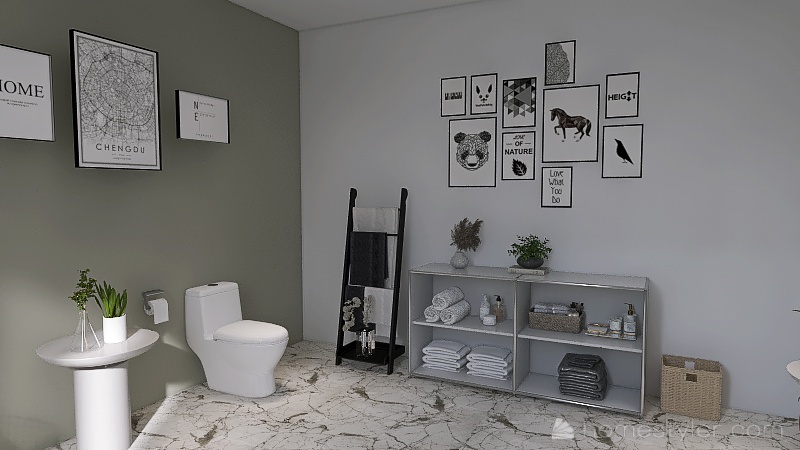 Aesthetic Bathroom(Remake) 3d design renderings