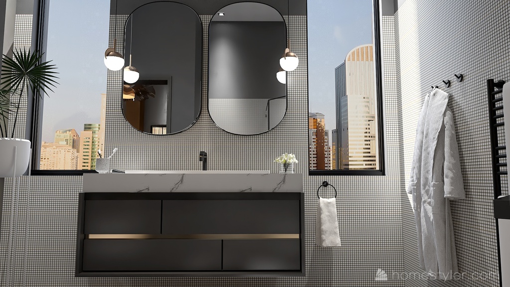 Master bathroom 3d design renderings