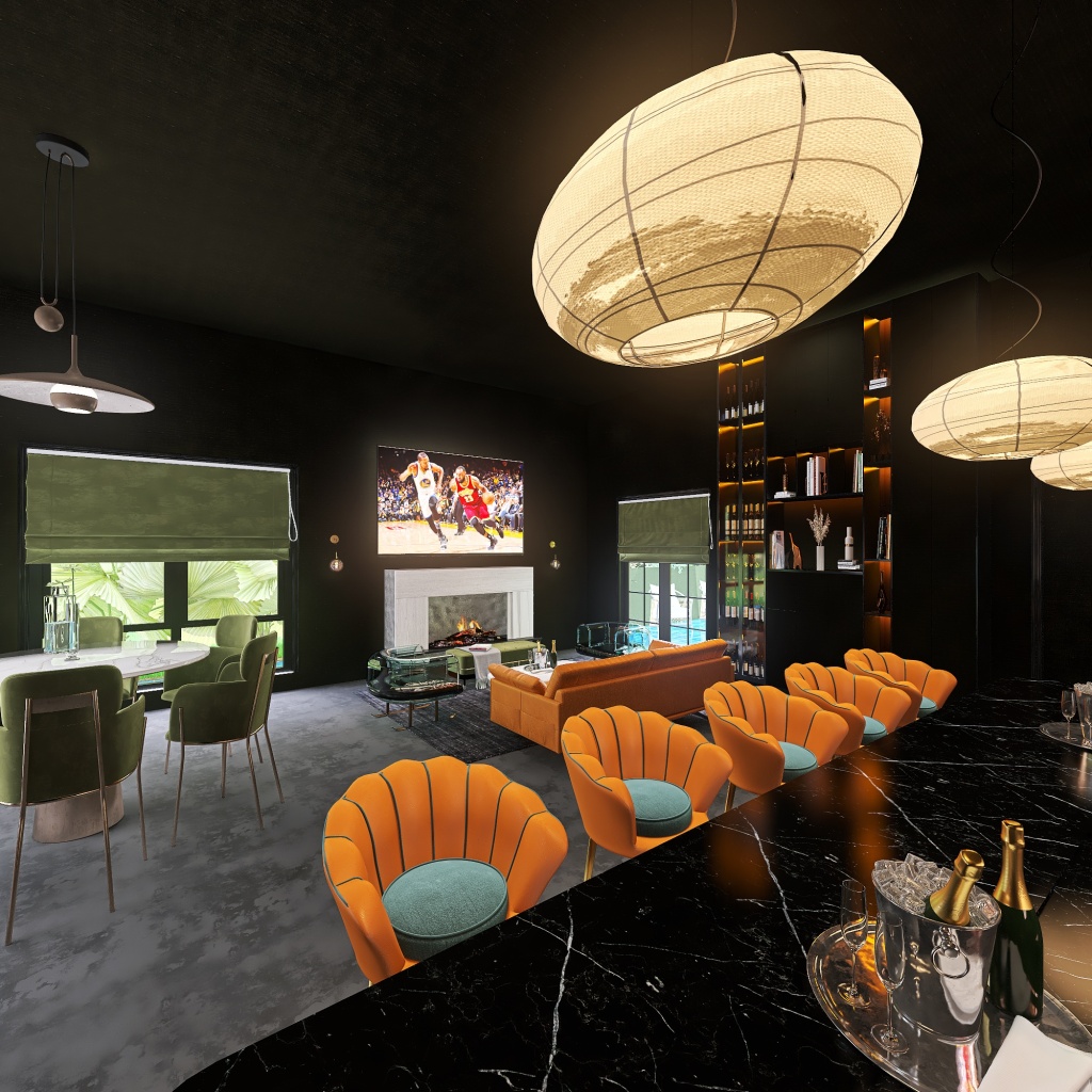 Club Room 3d design renderings