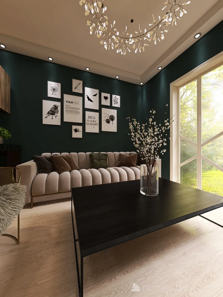 Kichen and Living and Dining Room 3d design renderings