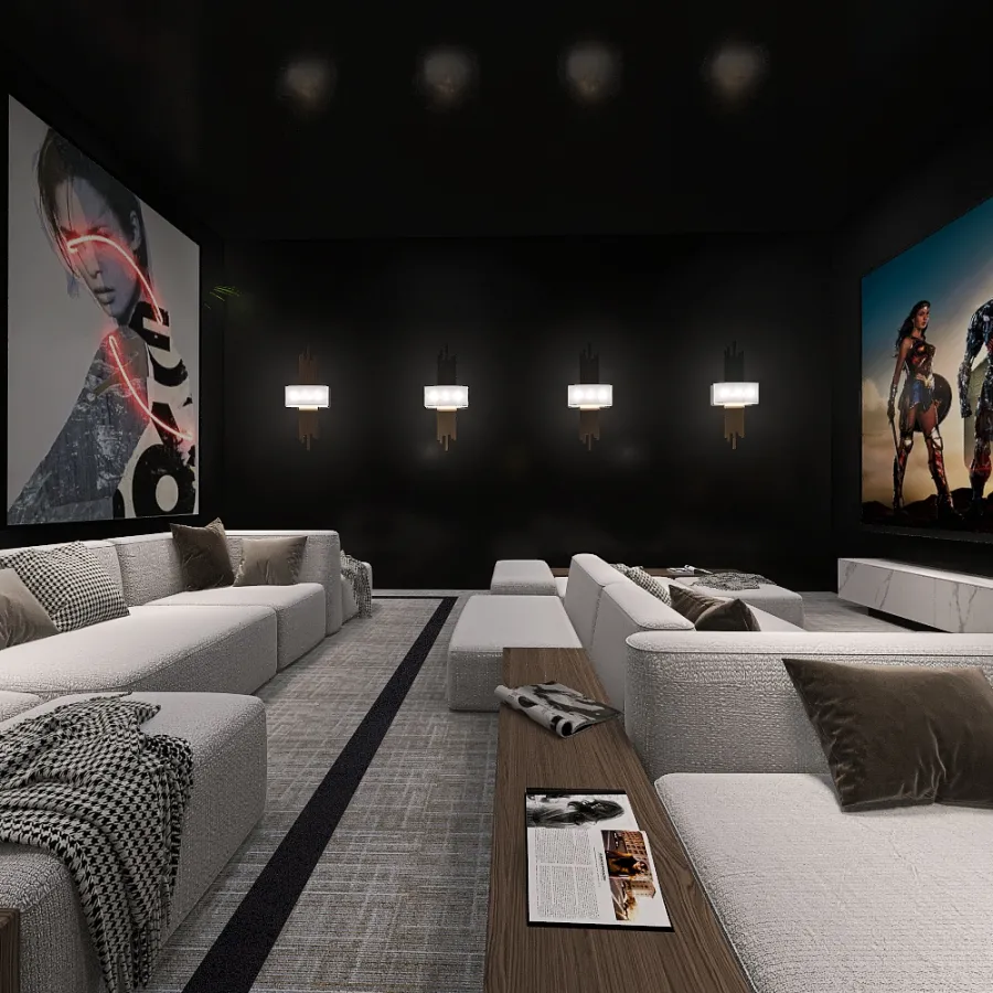 Movie Room 3d design renderings