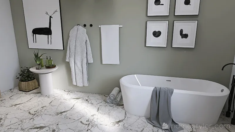 Aesthetic Bathroom(Remake) 3d design renderings