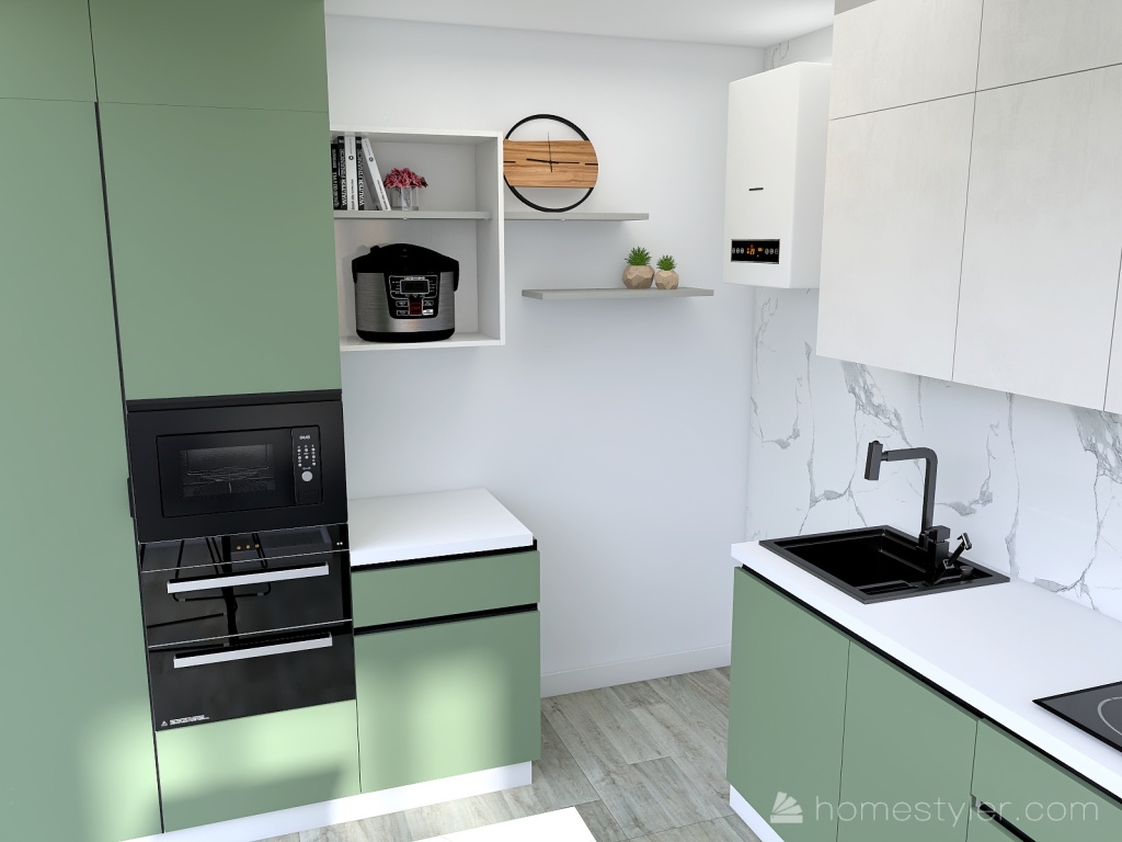 Kitchen and hallway I Кухня, прихожая Юлии 3d design renderings