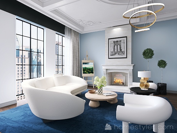 Upper East Side Formal Living Room 3d design renderings