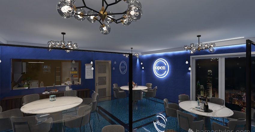 #AprilFoolContest -  A trick aquarium floor restaurant 3d design renderings