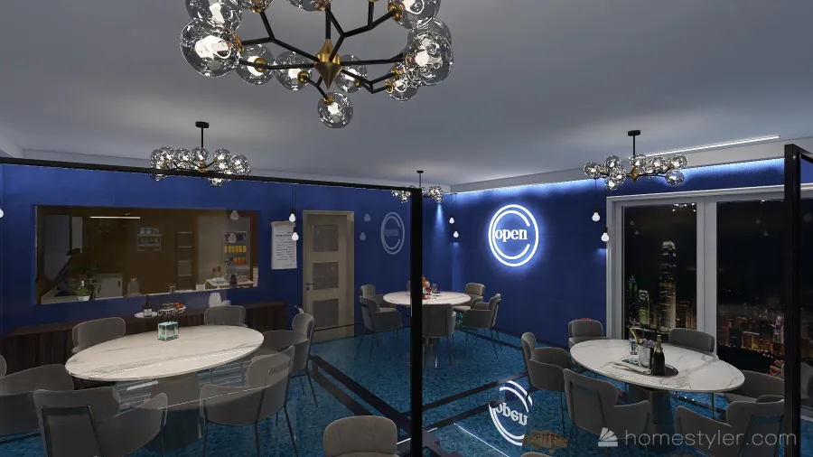 #AprilFoolContest -  A trick aquarium floor restaurant 3d design renderings