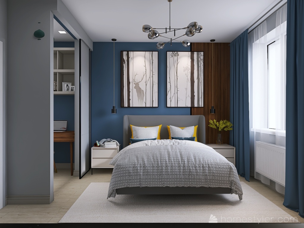 Синий и серый 2 3d design renderings