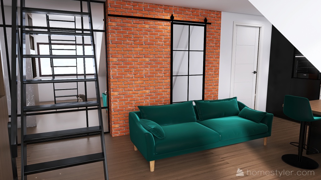 Kuchnia w pokoju 3d design renderings