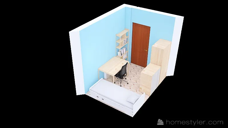 Habitación con colores 3d design renderings
