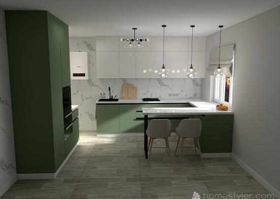 Kitchen and hallway I Кухня, прихожая Юлии Design Rendering