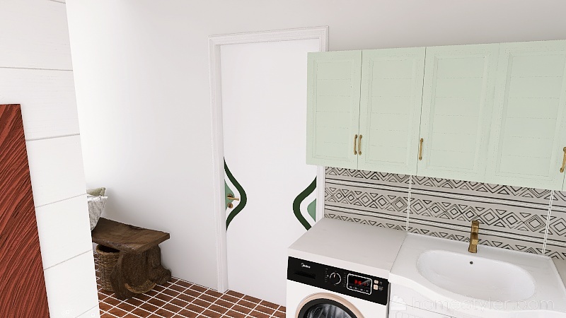 Laundry and Mud Room 3d design renderings
